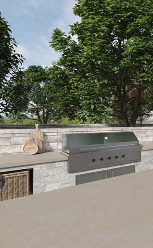 Caesarstone Porcelain Technical Guide cover with outdoor porcelain kitchen with island and grill